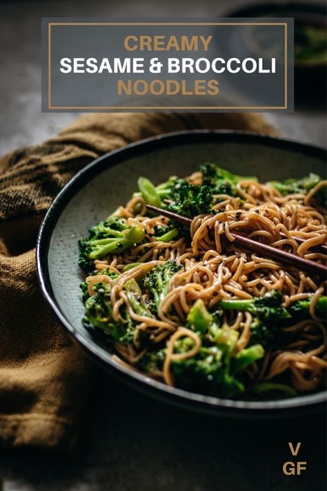 Creamy Sesame and Broccoli Noodles — Murielle Banackissa Broccoli Noodles, Oats Smoothie, Vegetarian Oyster Sauce, Asian Noodle Recipes, Soba Noodle, Asian Noodle, Sesame Noodles, Loaded Sweet Potato, Noodle Dish