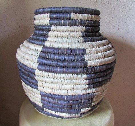 Native American Very Large Apache/ Hopi Inspired Handcoiled Olla basket Design 11"