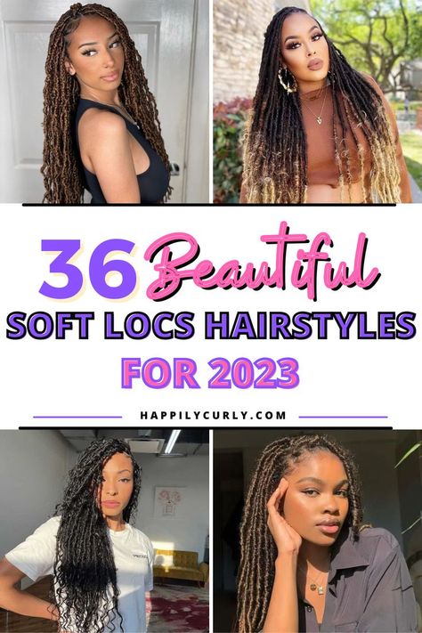 36 Beautiful Soft Locs Hairstyles Faux Locs Long, Soft Locs Hairstyles, Temporary Locs, Faux Locs Styles, Punk Rock Hair, Hairstyles For 2023, Faux Hawk Hairstyles, Short Sassy Haircuts, Sassy Haircuts