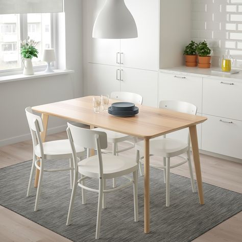 LISABO / IDOLF Table and 4 chairs - IKEA Ikea Lisabo, 4 Seater Dining Table, Foyer Table, Big Table, Foyer Design, Steel Chair, Matching Chairs, Table Frame, Comfy Chairs