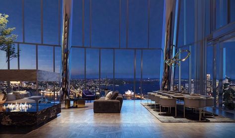 Korean Penthouse, Penthouse Aesthetic, Penthouse Interior, Ad Interior, Board Manifestation, Modern Houses Interior, Living Room Design Decor, Dream House Rooms, Mansions Luxury