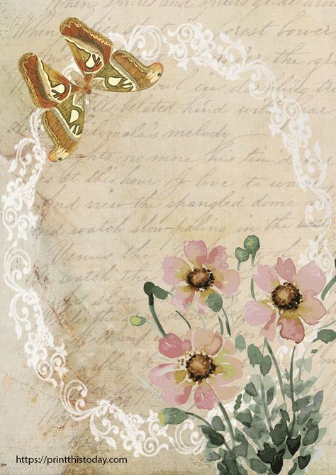 Free Printable Shabby Chic Journal Stationery Pages Free Shabby Chic Printables, Free Vintage Printables Shabby Chic, Vintage Journal Ideas Free Printables, Vintage Designs For Journals Printable, Shabby Chic Junk Journal Pages, Free Junk Journal Quotes Printables, Shabby Chic Journal Pages, Shabby Chic Printables, Printable Journal Cards