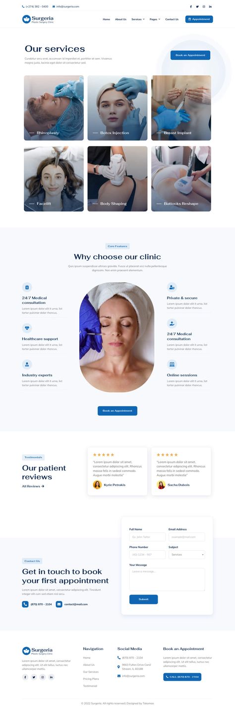 Plastic Surgery Clinic, Medical Website Design, Skin Care Center, Dermatology Clinic, Cosmetic Dermatology, Surgery Center, Professional Website, Dermatology, Plastic Surgery