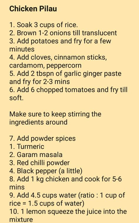 Chicken Pilau Part 1 Chicken Pilau Rice Recipe, How To Cook Pilau, Pilau Rice Recipe, Chicken Pilau, Pilau Recipe, Warm Recipes, Science Assignment, Pilau Rice, Culinary Cooking