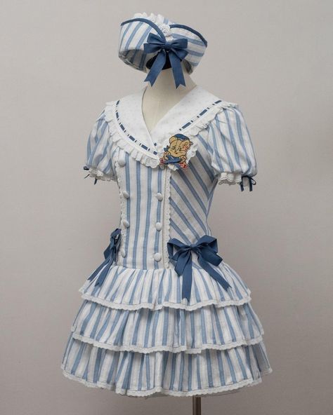 ⚓️Sailor Lolita dress with sailor collar and puff sleeves, 3 colors available. 🛒Price: $72.00 👉Search 'SWEDM-' on devilinspired.com #devilinspired #sailordress #sailorlolita #lolitacoord #lolitafasion #eglcommunity Sailor Clothes, Sailor Aesthetic, Fashion Subcultures, Sailor Outfit, Sailor Dress, Sailor Collar, Lolita Dress, Lolita Fashion, Kawaii Fashion