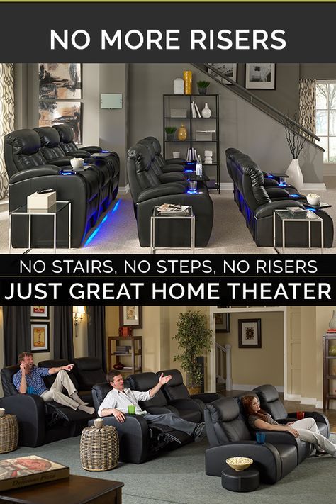 Diy Risers, Movie Theater Rooms, Home Theater Room Design, Theater Room Design, Theater Chairs, Home Cinema Room, Best Home Theater, Home Theater Setup, At Home Movie Theater