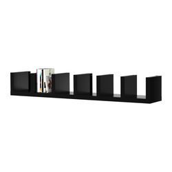 I've seen a lot of people at shows put this particular shelving unit to use.  We could hack it and cover it with glass/plexi to turn it into a wall display. LACK Wall shelf unit - black - IKEA Ikea Lack Shelf, Ikea Lack Wall Shelf, Lack Wall Shelf, Lack Shelf, Ikea Lack Shelves, Shallow Shelves, Teenage Boy Room, Cd Rack, Wall Shelf Unit