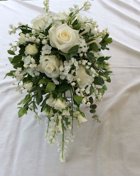 Lily Of The Valley Bridal Bouquet, Lily Of The Valley Wedding Bouquet, Rose And Lily Bouquet, Lily Of The Valley Bouquet, Bride Bouquets White, Lily Bridal Bouquet, Cascading Bridal Bouquets, Wedding Bouquets Bride, Daisy Bouquet