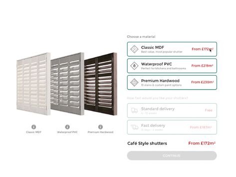 Product configurator concept Cafe Style Shutters, Product Configurator, Best Ui Design, Cafe Style, Ui Design Inspiration, Interaction Design, Ui Design, Creative Professional, Concept Design