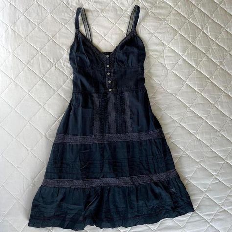 2000s Abercrombie, Navy Sundress, 일본 패션, Vintage Abercrombie, Mini Sundress, Vintage 2000s, Really Cute Outfits, 2000s Fashion, Dream Clothes