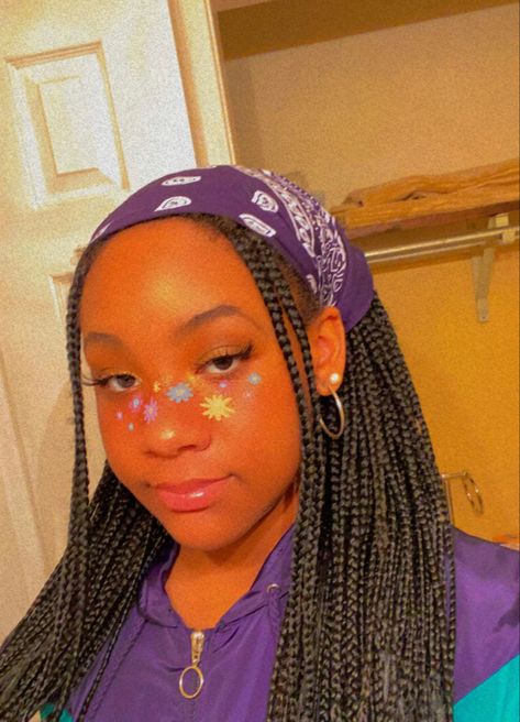 Bandana Hairstyles Box Braids, Bandanna Hairstyle Box Braids, Bandanna Hairstyle 90s, Bandana Over Braids, How To Style Braids With A Bandana, Braids And Bandanas Black Women, Hair Styles With Bandana And Braids, Bandana Hairstyles Braids Black, Bandana Box Braids Hairstyles