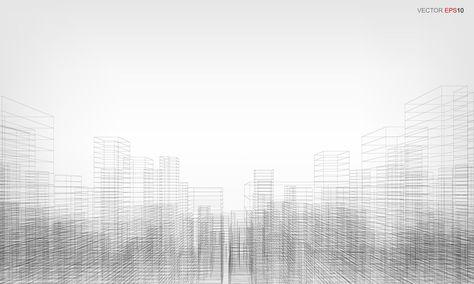 Wireframe City Background Perspective 3D Render of Building Architectural Background Photoshop, Section Background Architecture, Architecture Background Photoshop, Sky Architecture Background, City Background For Editing, Background For Editing Video, City Texture, Portfolio Background, Background Perspective