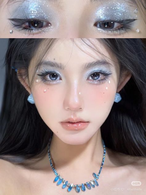 Fairy Tale Makeup, 2000s Vibe, Chinese Makeup, Prom Eye Makeup, Japanese Makeup, Mermaid Makeup, Make Up Inspo, Fancy Makeup, Makeup Eye Looks