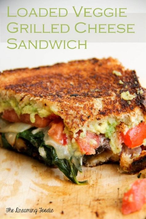 Loaded Veggie Grilled Cheese Veggie Grilled Cheese, Veggie Sandwich, Grilled Cheese Recipes, Cheese Sandwich, Chapati, Grilled Cheese Sandwich, Quesadillas, Sandwich Recipes, Grilled Cheese