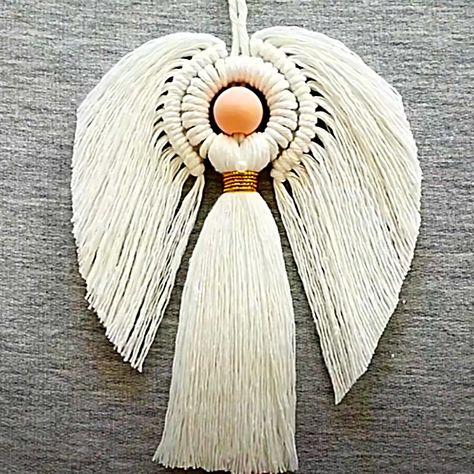 How To Make A Macrame Angel - DIY Christmas Ornament - Dollar Tree DIY Macrame Angel Ornament, Angel Video, Macrame Angels, Christmas Angels Diy, Angel Tutorial, Angel Ornaments Diy, Diy Christmas Angel Ornaments, Macrame Angel, Diy Angels