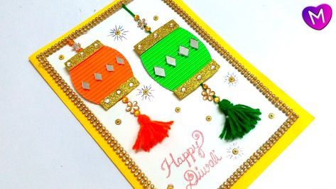 Diwali Card Ideas Handmade, Diwali Greeting Cards Handmade For Kids, Diwali Card Making Ideas For Kids, Diwali Cards Handmade Creative, Diwali Card Ideas, Greeting Cards Handmade Creative Design, Diy Diwali Cards, Diwali Greeting Card Making, Greeting Card Making Ideas