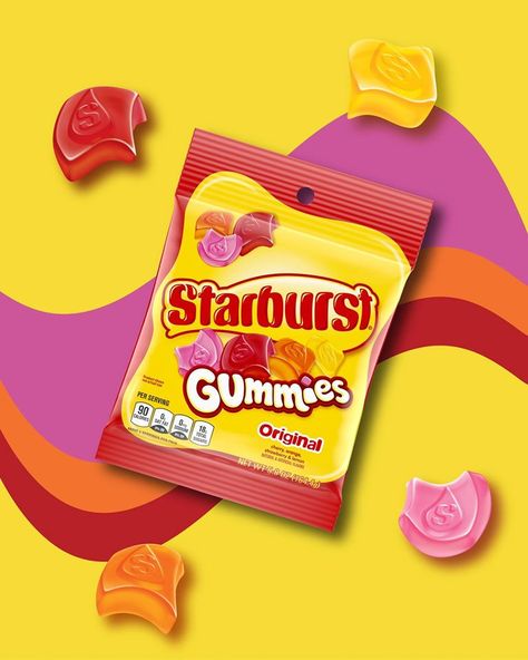 Starburst - Grab some Gummies and dance like no one is watching. Cbd Dog Treats, Gummies Recipe, Cbd Oil Benefits, Dance Like No One Is Watching, Candy Packaging, Candy Brands, Cute Snacks, Box Packaging Design, Packaging Design Inspiration