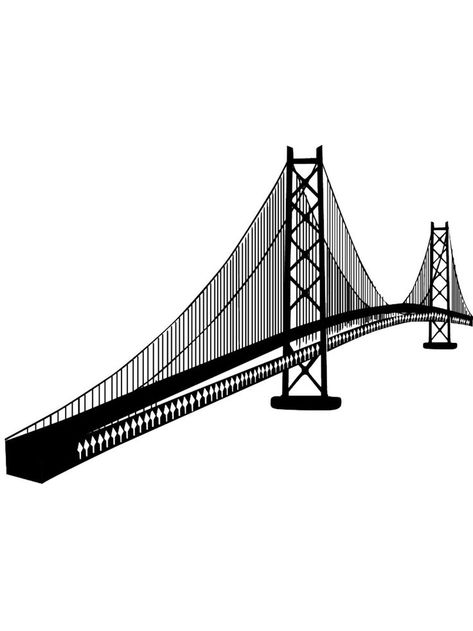 Bridge stencils are silhouettes of structures erected over some obstacles. All the Bridge stencils can be downloaded and printed for free. Bridge Silhouette, Stencil Crafts, Bay Bridge, The Bridge, Utility Pole, Free Printable, Bridge, Arts And Crafts, For Free