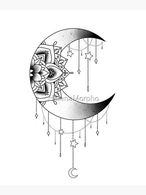 Atrapasueños Tattoo, Tato Mandala, Moon Sun Tattoo, Moon Mandala, Muster Tattoos, Moon Tattoo Designs, Tattoo Stencil Outline, Mandala Tattoo Design, Desenho Tattoo