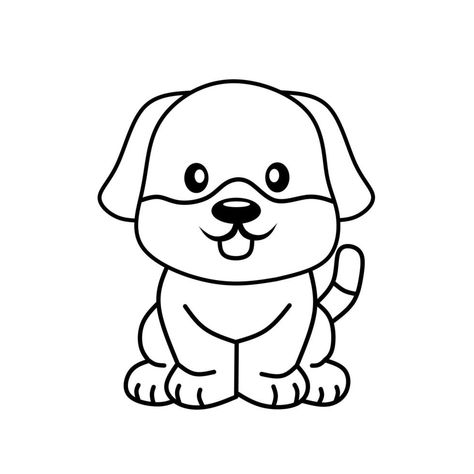 Dog Clipart Black And White, Outline Of Dog, Puppy Outline, Drawing Puppy, Cartoon Dog Drawing, Cartoon Drawing For Kids, Cute Dog Drawing, Puppy Clipart, Dog Outline