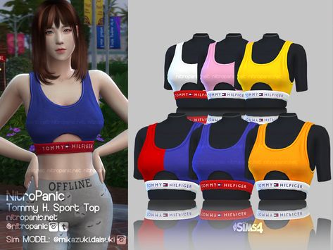 Tommy H. Sport Top for The Sims 4 Sims 4 Cc Tommy Hilfiger, Tops Dress, Dress Tops, Sport Top, Tommy Hilfiger Outfit, Ts4 Cc, The Sims4, Sims 4 Cc, Sims 2