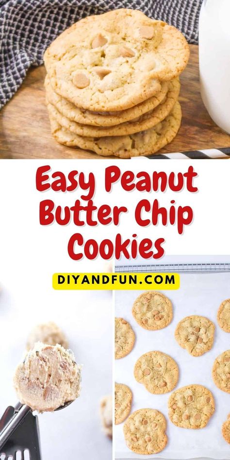 Peanut Butter Chip Recipes, Peanut Butter Chip Cookies, Soft Cookie Recipe, Peanut Cookies, Best Peanut Butter Cookies, Best Sugar Cookie Recipe, Chewy Cookies, Peanut Recipes, Buttery Cookies