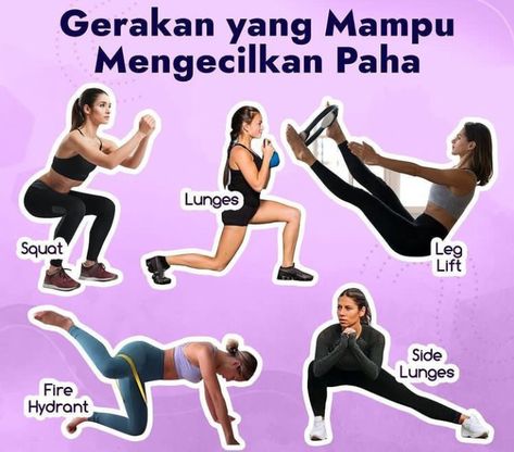 Workout Mengecilkan Paha Dan Betis, Workout Mengecilkan Paha, Lean Leg Workout, Membakar Lemak Perut, Motivasi Diet, Olah Raga, Daily Yoga Workout, Healthy Diet Tips, Abs Workout Routines