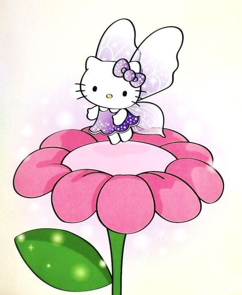 Hello Kitty With Flowers, Fairy Hello Kitty, Hello Kitty Butterfly, Hello Kitty Fairy, Baddie Energy, Mum Ideas, Princess Kitty, Kitty Pictures, Hello Kitty Aesthetic