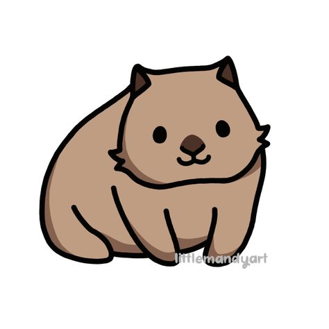 Cute wombat sticker #australia Wombat Drawing Easy, Wombat Drawing, Cute Wombat, Australian Animals, Outline Drawings, Sticker Cute, Animal Stickers, Kawaii Drawings, Henna Tattoo