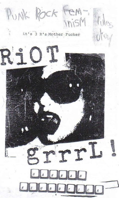 Riot Grrrl Zine, Kathleen Hanna, Punk Poster, Arte Punk, Zine Design, Riot Grrrl, Band Posters, Post Punk, Room Posters