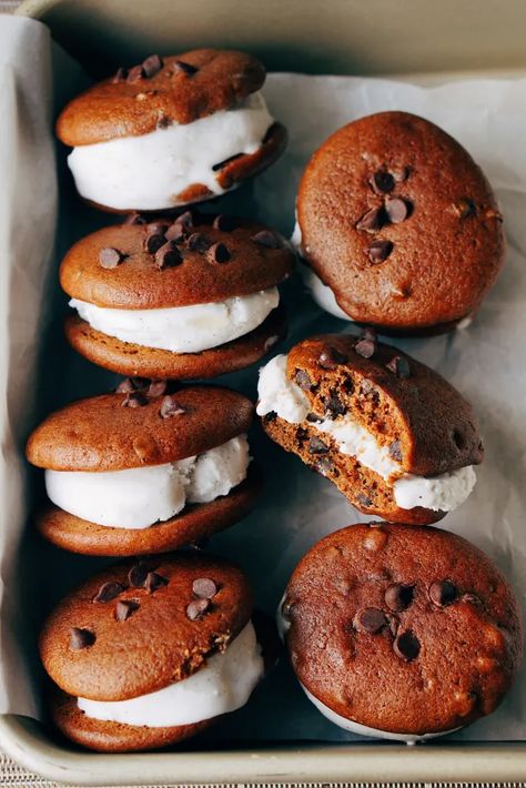 Small-batch Coffee Cookie Ice Cream Sandwiches - Mini Batch Baker Cookie Ice Cream Sandwiches, Cookie Ice Cream, I Declare, Cream Cookies, Ice Cream Cookie Sandwich, Cookies Vegan, 70 Degrees, Chocolate Chip Ice Cream, Coffee Cookies