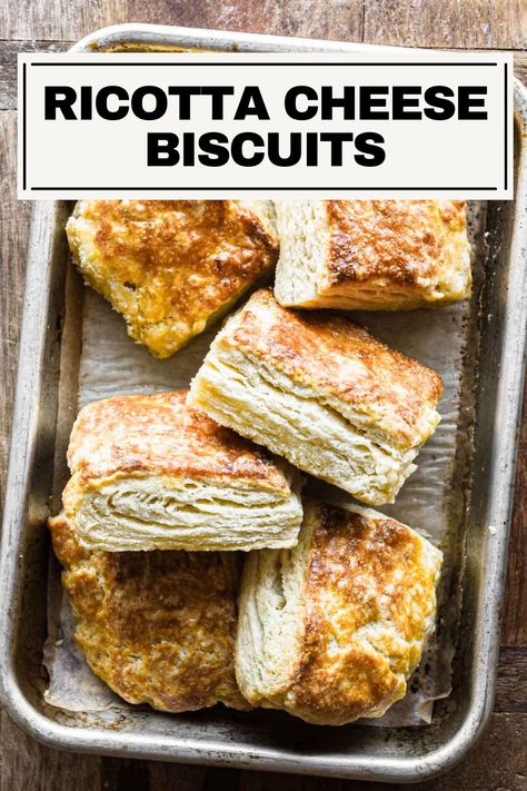 Ricotta Biscuits Ricotta Cheese Scones, Ricotta Bread Recipes, Ricotta Recipes Breakfast, Ricotta Cornbread, Italian Biscuits Recipes, Ricotta Breakfast Recipes, Ricotta Biscuits, Recipes With Ricotta Cheese, Ricotta Cream Cheese