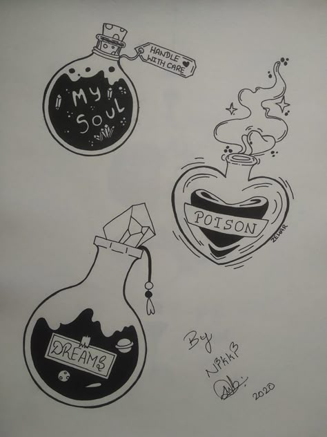 Poison And Antidote Tattoo, Poison Love Tattoo, Poison Vile Tattoo, Love Is Poison Tattoo, Love Poison Tattoo, Love Potion Tattoo Bottle, Self Love Potion Tattoo, Magic Potion Drawing, Spell Bottle Tattoo