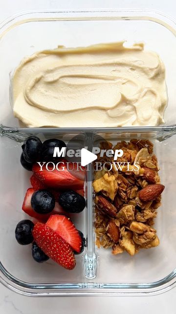 Brittany Mullins on Instagram: "Comment “yogurt” and I’ll send you the recipe for each of these delicious bowls. 

I am obsessed with these yogurt bowls as a high protein snack! 💪🏼 You can easily switch up the flavors so each day is a new surprise! My favorites include:

🍓🍯 Berries, Granola and Honey
🥭🍍 Tropical
🍫🍌 Chunky Monkey
🥜🫐 PB&J

#highproteinsnack #yogurtbowl #yogurt #higproteindiet #proteinpacked" Granola And Yogurt Breakfast, Delicious Bowls, Greek Yogurt And Granola Breakfast, Yogurt And Granola Breakfast, Yogurt And Granola Bowl, Yogurt Granola Bowl Breakfast, Yogurt Bowls, High Protein Snack, Protein Snack