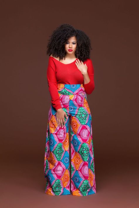 Acacia African Print Wide Leg Pants| Grass-Fields| Bold, Colorful & exciting dimension pants Suit Pants Outfit, Outfit Traditional, African Print Pants, Grass Fields, Ghanaian Fashion, Kente Styles, Afrikaanse Mode, African Fashion Modern, Printed Wide Leg Pants