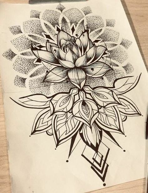 Mandellas Design Mandala Art Tattoo, Lotus Flower Drawing Tattoo, Tattoo Designs Black And White, Tattoo Designs Watercolor, Tattoo Designs Mandala, Tattoo Designs Geometric, Half Mandala Tattoo, Positivity Tattoo, Neck Ideas