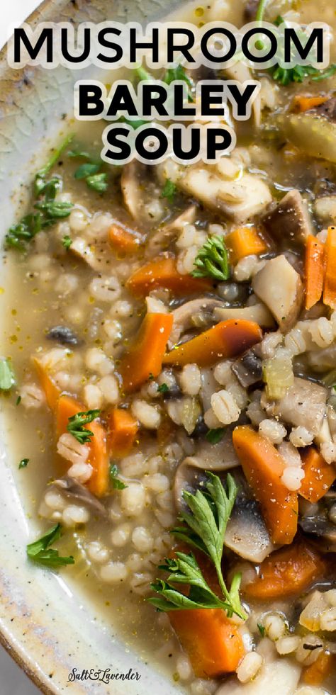 Barley Recipe Healthy, Mushroom Barley Soup Recipe, Barley Soup Recipe, Mushroom Barley, Mushroom Barley Soup, Barley Recipe, Mushroom Soup Recipes, Vegan Mushroom, Homemade Soup Recipe