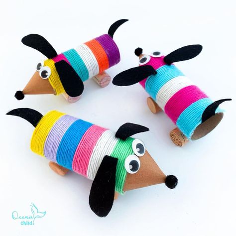 Ocean Child Crafts (@oceanchildcrafts) • Instagram photos and videos Easter Church Decorations, Puppy Crafts, Diy Recycled Projects, Recycled Crafts Kids, Recycled Art Projects, Easter Tree Decorations, Dog Crafts, Kids' Crafts, Camping Crafts