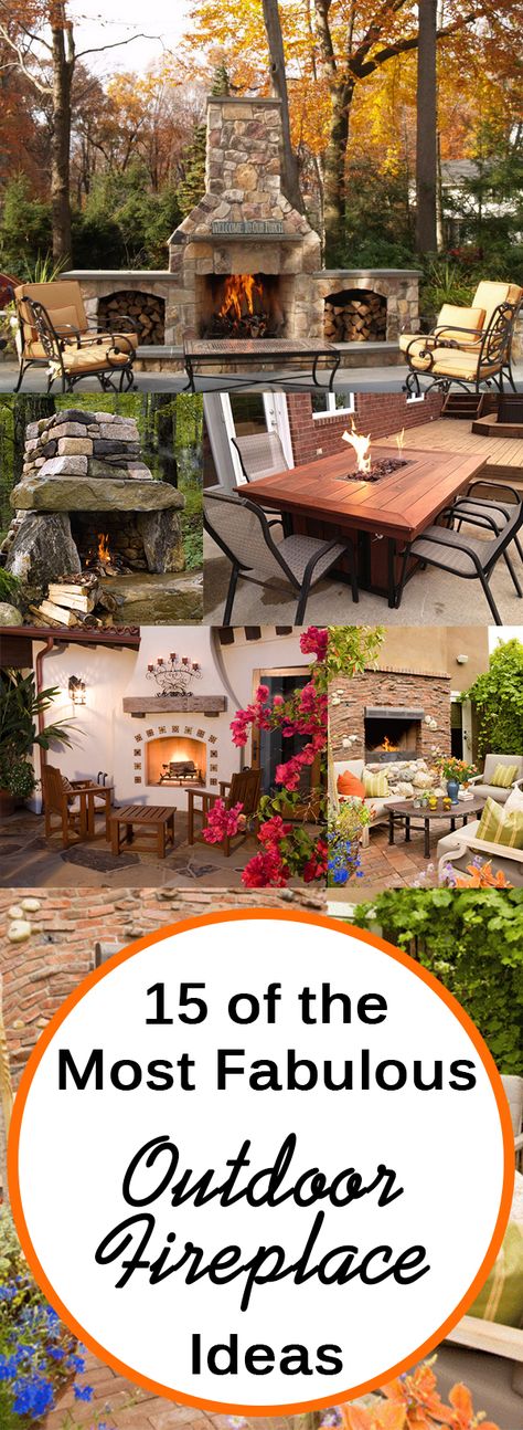 15 of the Most Fabulous Outdoor Fireplace Ideas Outdoor Fireplace Ideas, Store Firewood, Planting Fruit, Fireplace Diy, Fireplace Outdoor, Diy Outdoor Fireplace, Gardening Planting, Build A Fireplace, Outdoor Fireplaces