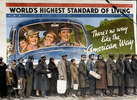 IMHO: This is the vision of America that many in the GOP -- including Romney & Ryan -- want to take us back to. Bread Line, Duomo Milan, Margaret Bourke White, Paul Harvey, Easy Listening Music, Standard Of Living, Diane Arbus, Dust Bowl, Black And White Photograph