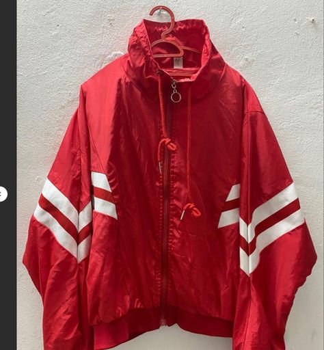 Red Windbreaker, Clothes Reference, Gym Jacket, Oc Inspo, Riders Jacket, Girls Jacket, Red Jacket, Windbreaker Jacket, Jacket Outfits