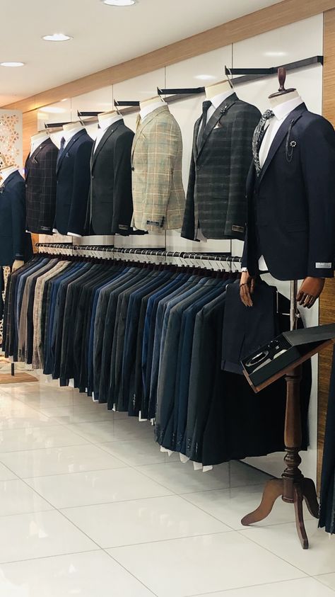 Fashion Store Design Boutiques, Men's Clothing Store Design, Men Clothes Shop, Mens Wear Shop, Fashion Store Design, Suit Stores, Clothing Store Interior, Clothing Store Design, Store Design Boutique