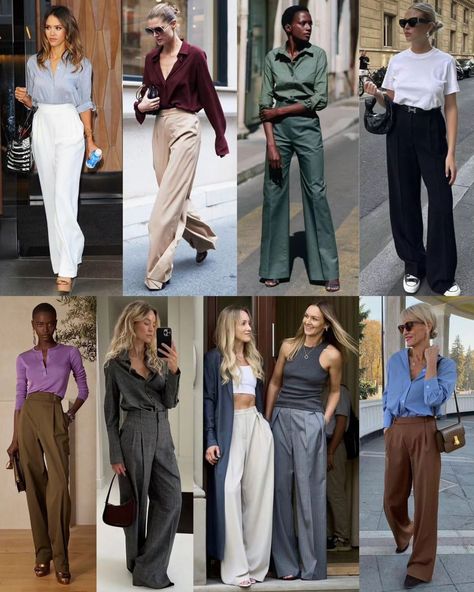 MUST-HAVE OF THE SEASON: HIGH-WAISTED TROUSERS… Despite the fact that low-waisted jeans continue to gain popularity, high-waisted trousers are also very popular. The main ADVANTAGE of high-waisted trousers is their versatility. They SUIT MOST BODY TYPES, visually slim the hips and lengthen the legs, creating a flattering silhouette.  And styles that suit many people usually STAY POPULAR FOR LONGER in fashion! High-waisted trousers can be of different lengths, widths and styles: ✔️ Tapere... Low Waisted Jeans, Trouser Outfit, Wardrobe Pieces, Long Trousers, Low Waisted, High Waisted Trousers, Many People, Personal Stylist, In Fashion