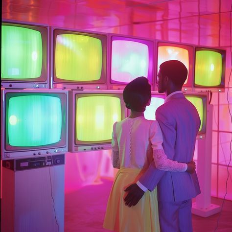 📺 Programming 📺 . . . . . . . . . . #vaporwave #midjourney #aiartcommunity #aiart #retroart #alternatehistory #1960s #afilmcosmos #pastelaesthetic #nostalgia #retroart #dreamyaesthetic #filmphotography #dreamcore #whimsigoth #whimiscal #dreamcore #tvshows #pastelaesthetic #barbieaesthetic #weirdart #technicolor Technicolor Aesthetic, Color Film, Alternate History, Boy Band, Weird Art, Interesting Stuff, Retro Art, Pastel Aesthetic, Color Pallets