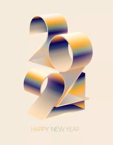 Happy new year 2024 3d metallic numerals Vector Image 2024 Celebration, New Year Card 2024 Design, 3d Number Design, Happy New Year Design Graphics Creative, Happy New Year Graphic Design, New Years Graphic Design, Happy New Year Poster, 2024 New Year Design, 2024 Logo