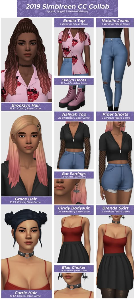 2019 Simblreen Set | Tier 2 | Public 10-22 | aharris00britney on Patreon Sims 4 Aharrisoobritney, Sims 4 Cc Maxis Match Axa, Sims 4 Ideas People, Sims 4 Grunge Cc, Sims 4 Traits, Pelo Sims, Sims 4 Mm Cc, Sims 4 Game Mods, Sims 4 Cc Folder