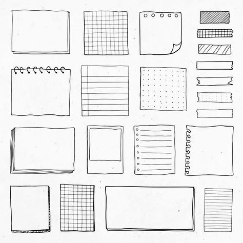 Blank reminder paper notes set | Free Vector #Freepik #freevector #border #paper #doodle #notebook Blank Reminder Paper Notes, Wrinkled Paper Background, Kraf Kertas, Paper Notes, Note Doodles, Doodle Frame, Doodle Notes, Bullet Journal Notes, Bullet Journal Paper