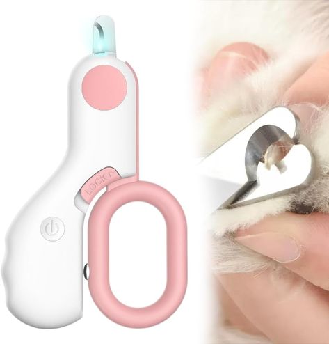 LED Pet Nail Clippers, Upgrade Cat Nail Clippers for Indoor Cats, Cat Nail Trimmer for Dogs Bunny Kitten, Pet Grooming Tool (Pink) Trim Cat Nails, Cat Nail Clippers, Dog Nail Clippers, Cat Nail, Nail Trimmer, Pet Grooming Tools, Exotic Cats, Lock Design, Indoor Cats