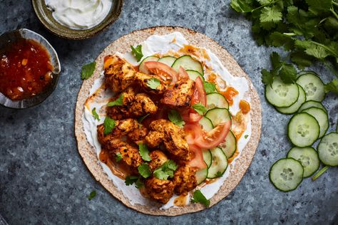 Chicken Tikka Wrap Berry Pancakes, Pitta Bread, Joe Wicks, Masala Spice, Body Coach, Lunch Recipe, Pancakes Ingredients, Delicious Lunch, Chicken Tikka