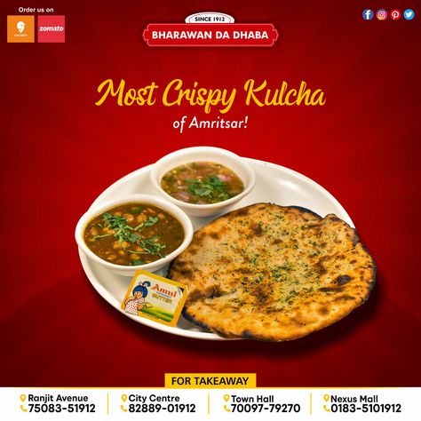 Most delicious Amritsari Kulcha 😍🔥 There is something about the crunchy and flaky kulchas that force you to keep coming back for more ! Visit : BHARAWAN DA DHABA , AMRITSAR For Takeaways, Please Contact On Below Numbers Ranjit Avenue - 7508351912 City Centre - 8288901912 Town Hall - 7009779270 Nexus Mall - 0183-5101912 . . . . . . . . . . . . . . #bharawandadhaba #amritsar #amritsardiaries #kulcha #amritsarikulcha #cholekulche #punjabifood #amritsarfood Amritsari Kulcha, Cool Desktop Backgrounds, Punjabi Food, Amritsar, Desktop Backgrounds, City Centre, Town Hall, Food Photo, Force